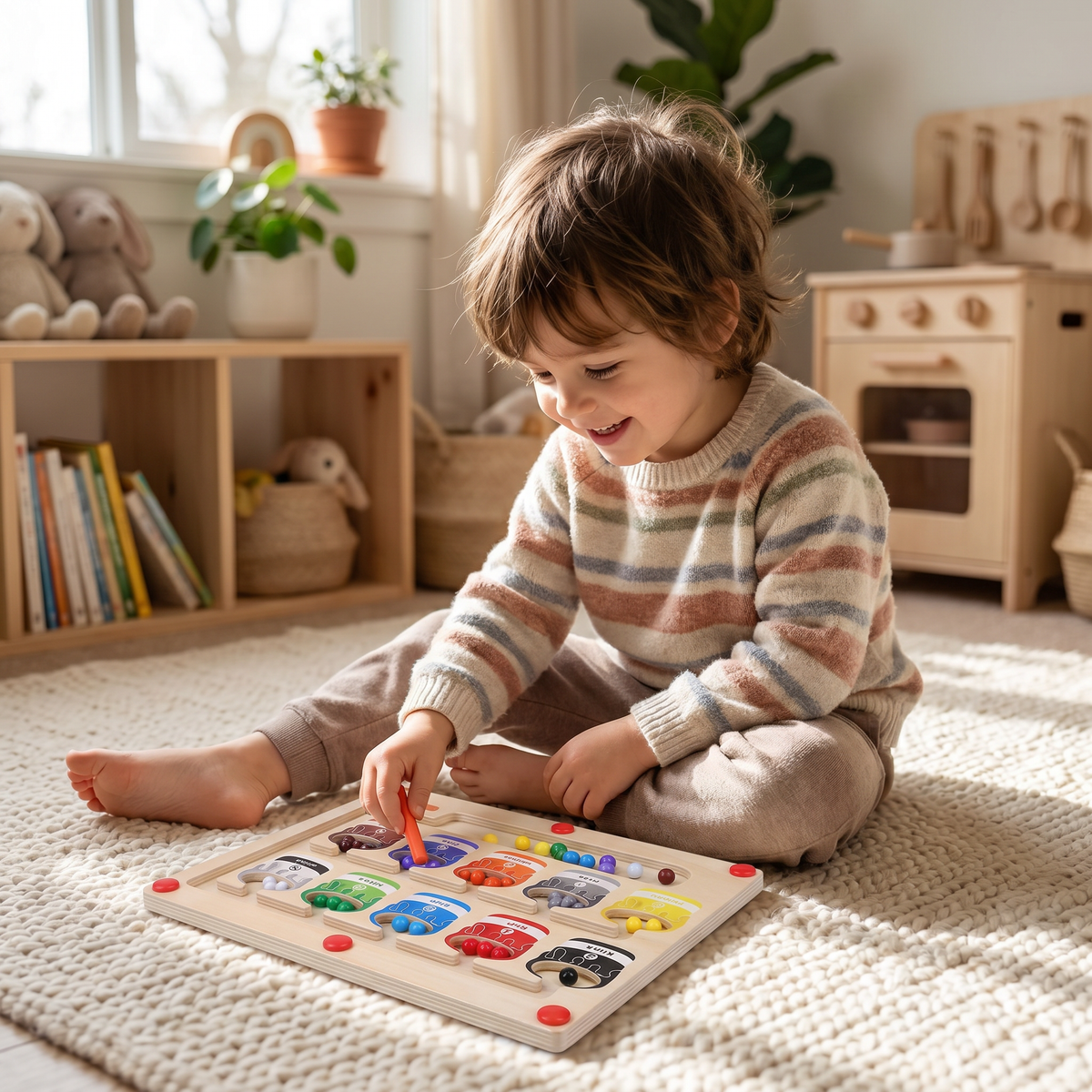 Magnetyczny labirynt Montessori – edukacyjna zabawka dla dzieci – widok produktu 2 | Kidartsy