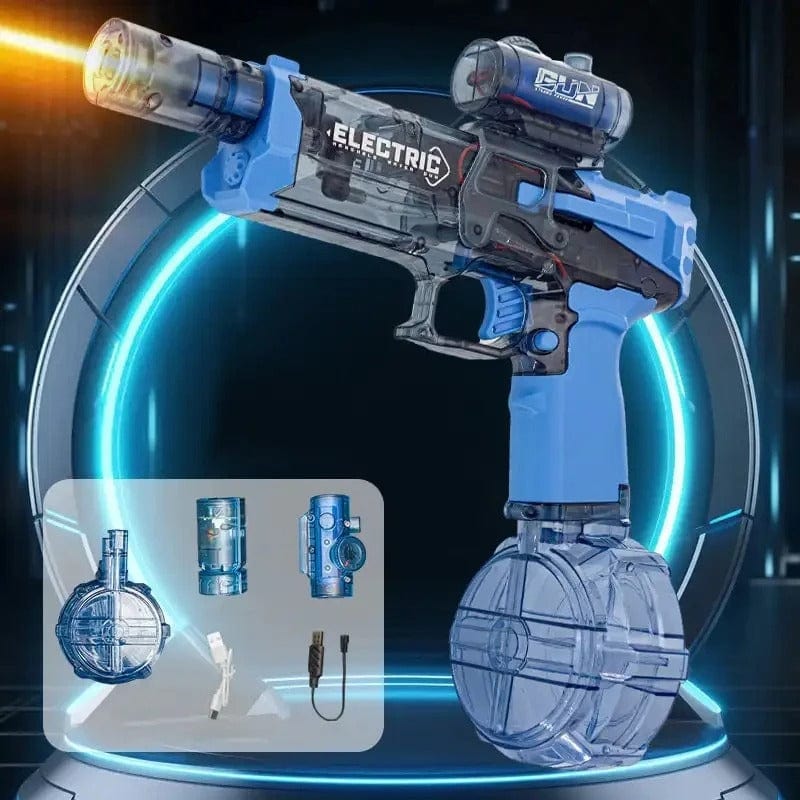 Pistolet na wodę elektryczny, zestaw niebieski