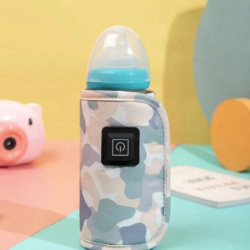 Podgrzewacz do butelek USB w formie otuliny, moro szaro-białe