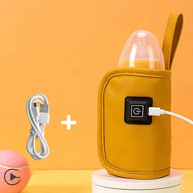 Podgrzewacz do butelek USB w formie otuliny, kolor musztardowy