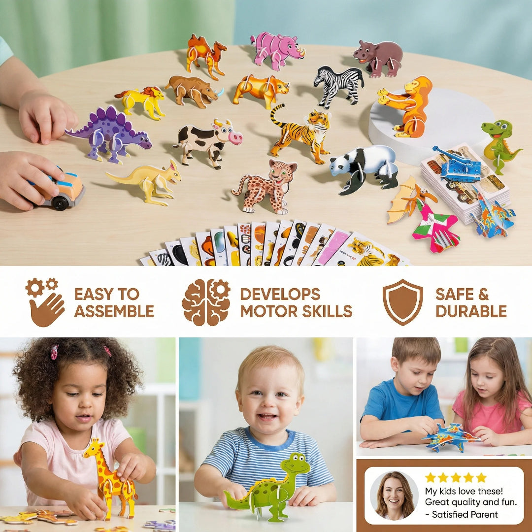 Puzzle 3D cartoon – widok produktu 3 | Kidartsy