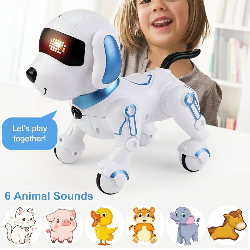 Robot piesek zdalnie sterowany, odgłosy zwierząt