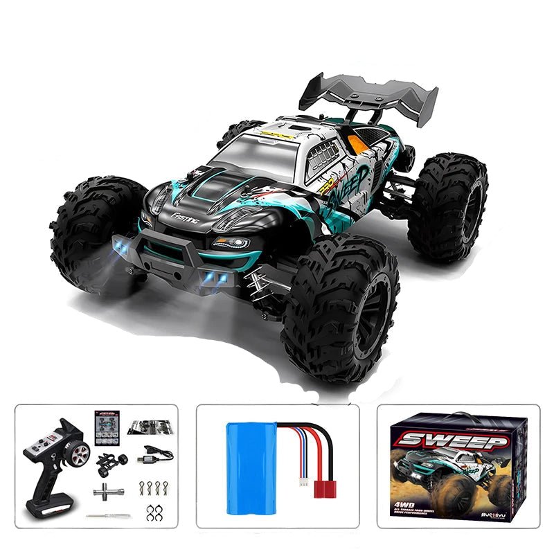 Samochód zdalnie sterowany 1:16 offroad, model miętowy z zestawem