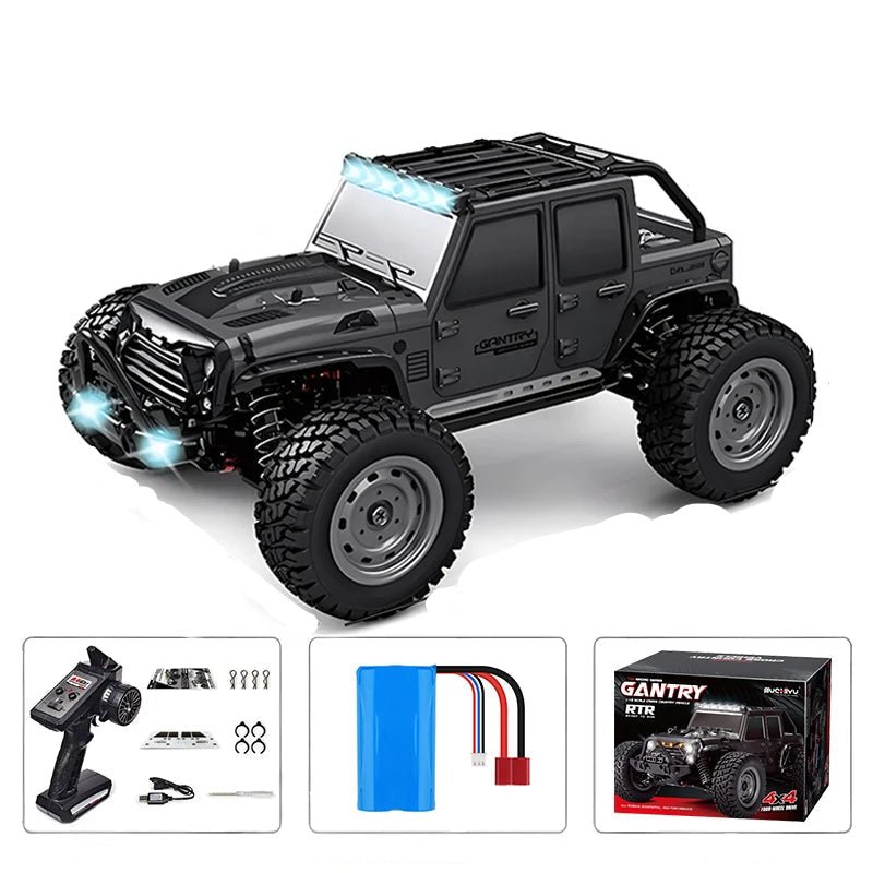 Samochód zdalnie sterowany 1:16 offroad, model czarny z zestawem