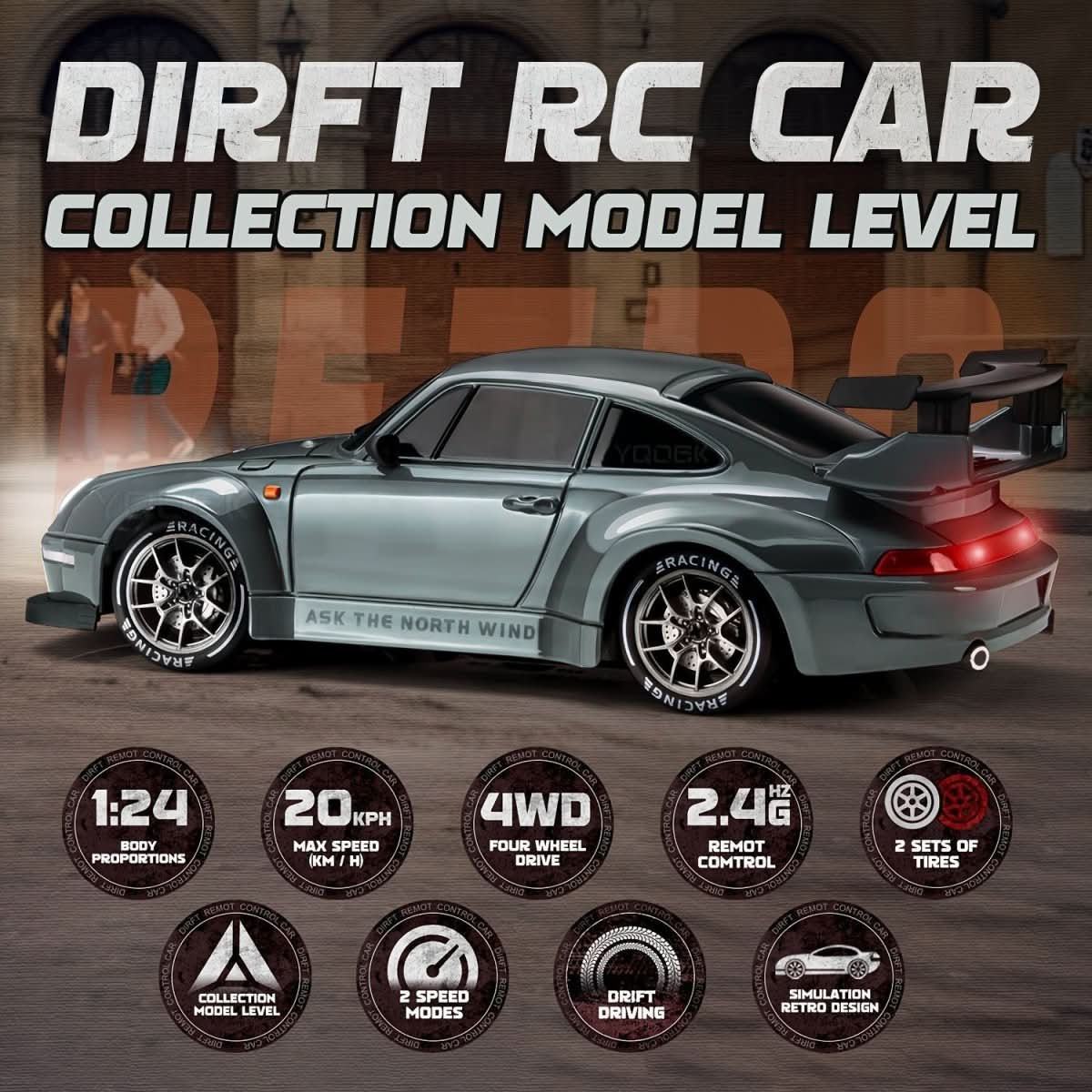 Samochód zdalnie sterowany do driftu 1:24, dane modelu