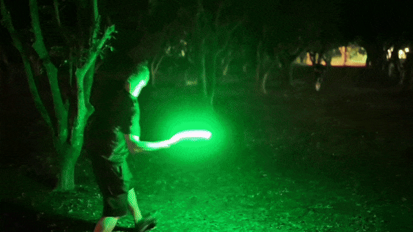 Świecące frisbee LED, smuga światła