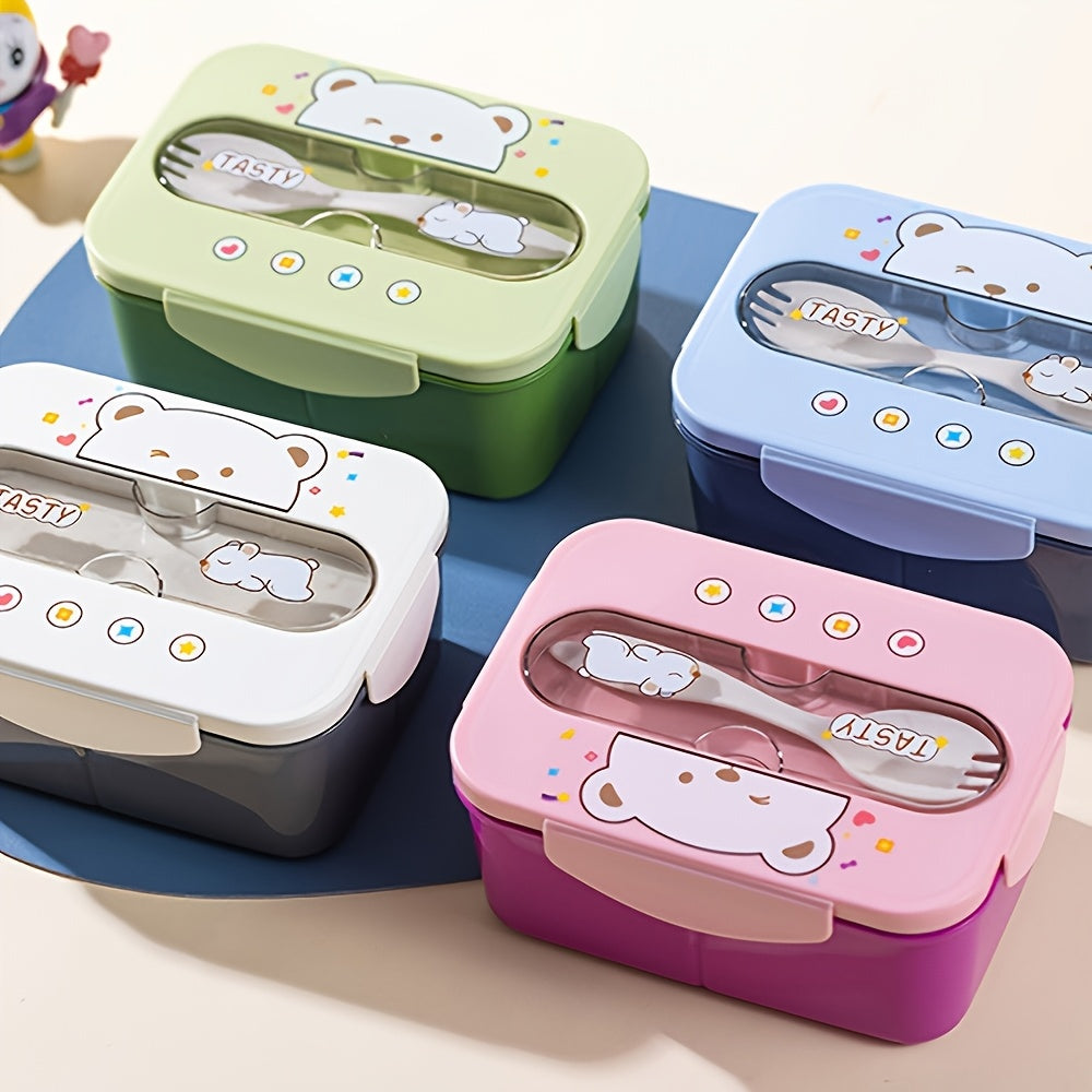 Szczelna lunchbox dla dzieci z 3 przegródkami – widok produktu 5 | Kidartsy