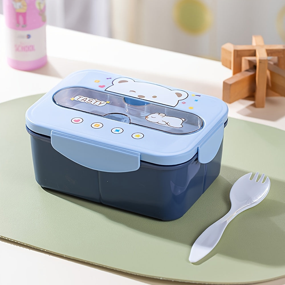 Szczelna lunchbox dla dzieci z 3 przegródkami – widok produktu 6 | Kidartsy