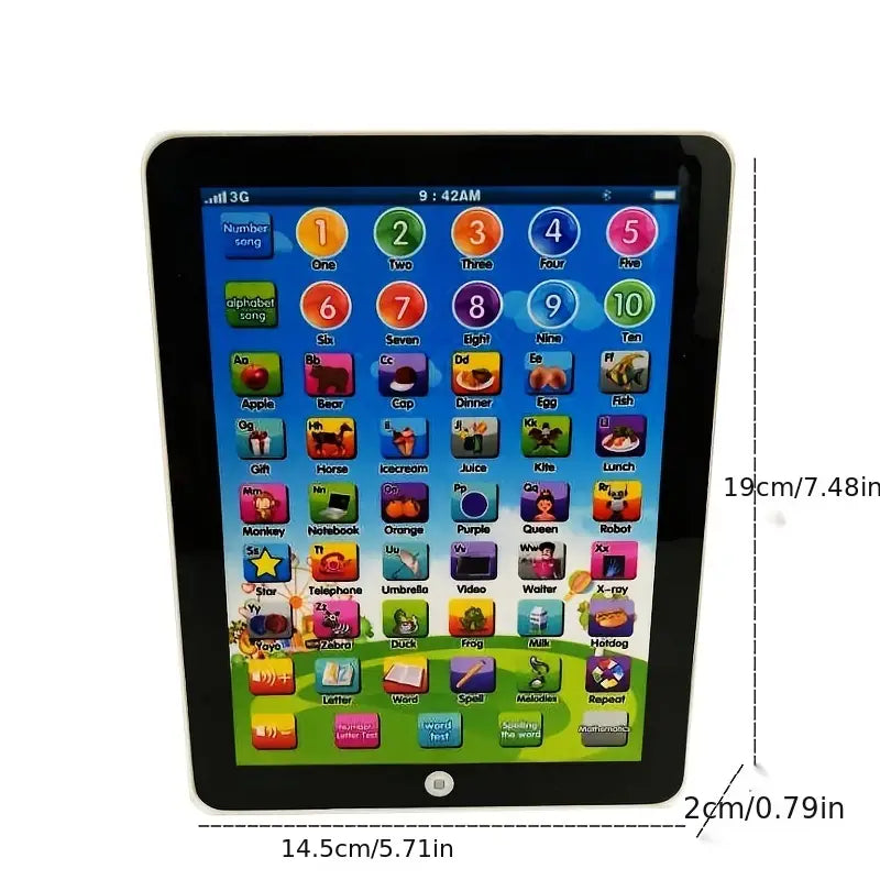 Tablet edukacyjny zabawka, wymiary tabletu