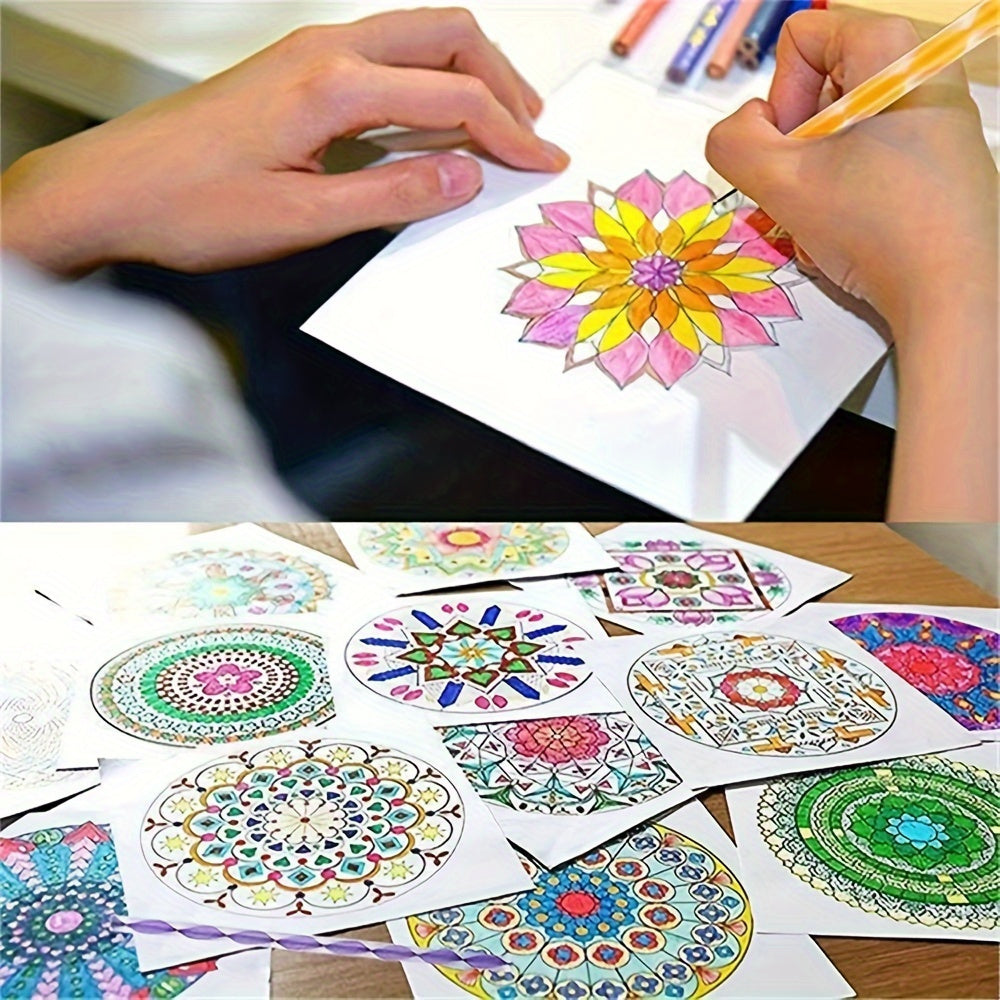 Zestaw narzędzi do malowania mandali, mandala na papierze