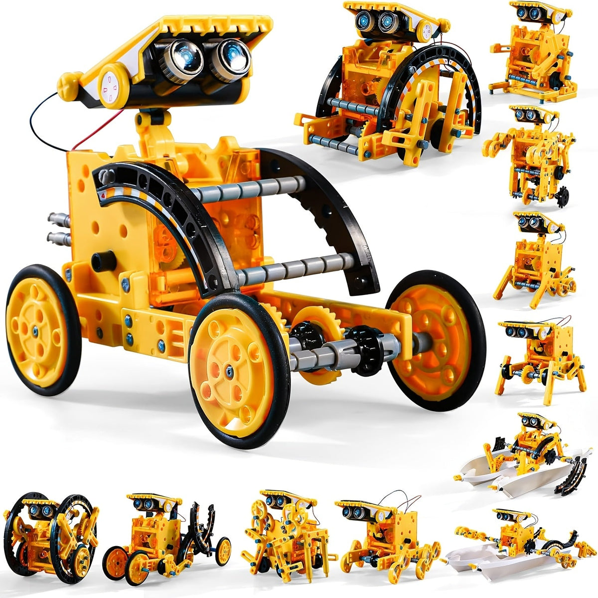 Zestaw konstrukcyjny robot solarny 12w1, wersja żółta