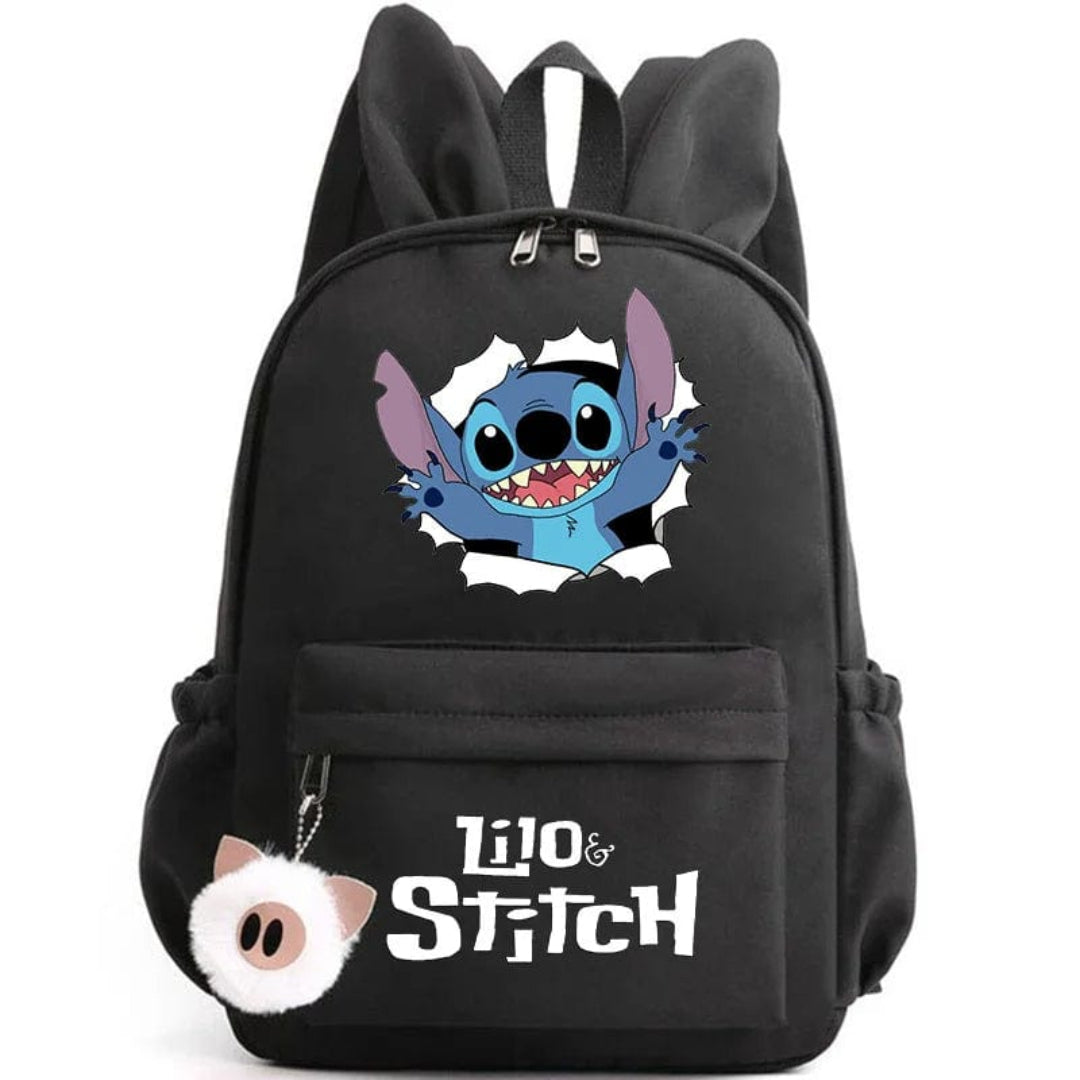 Plecak szkolny z brelokiem, torba Stitch