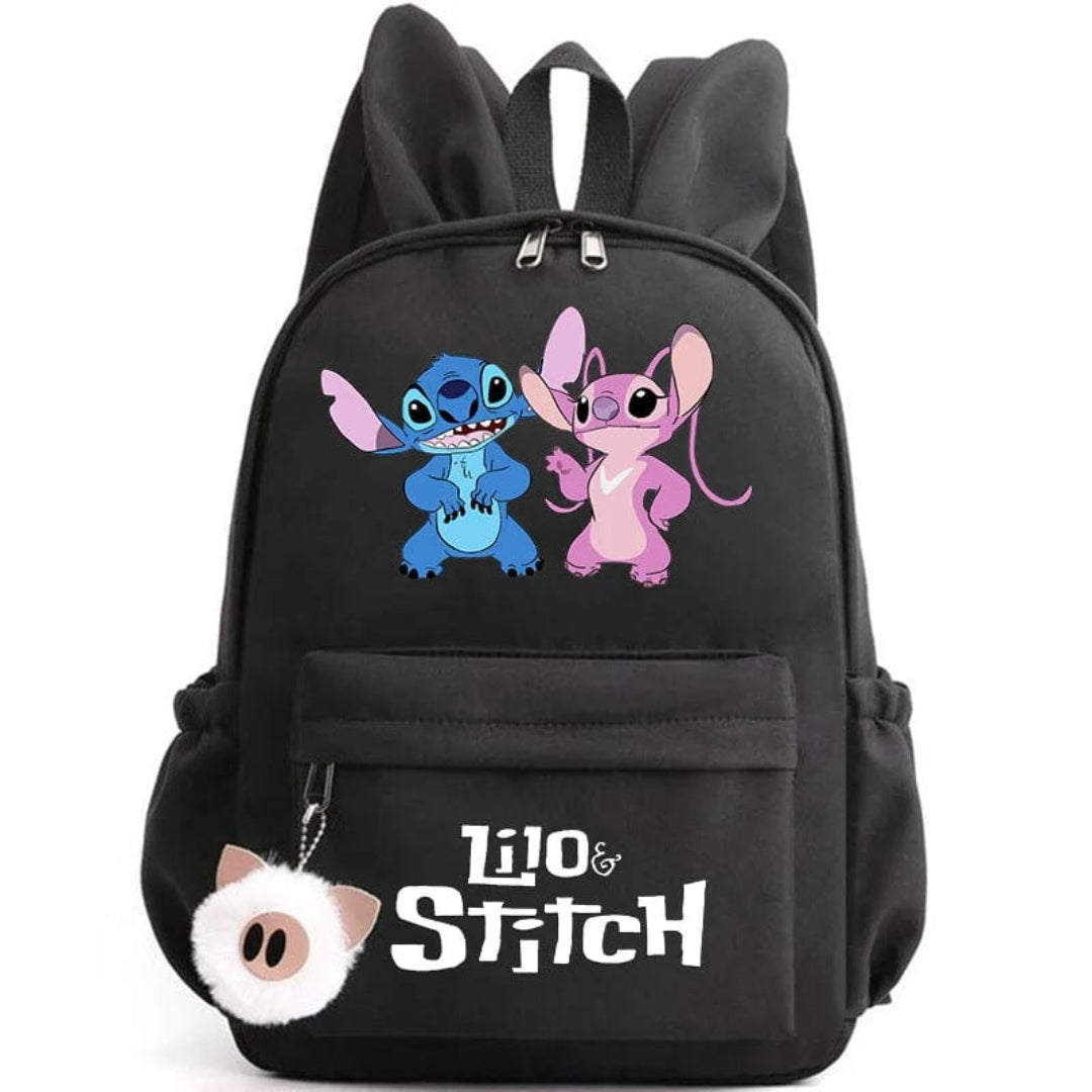 Plecak szkolny z brelokiem, torba Stitch