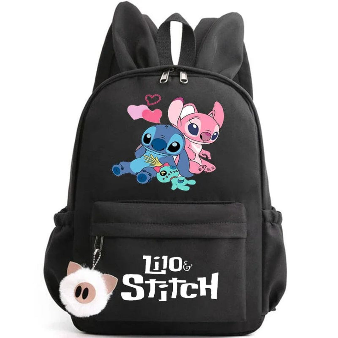 Plecak szkolny z brelokiem, torba Stitch