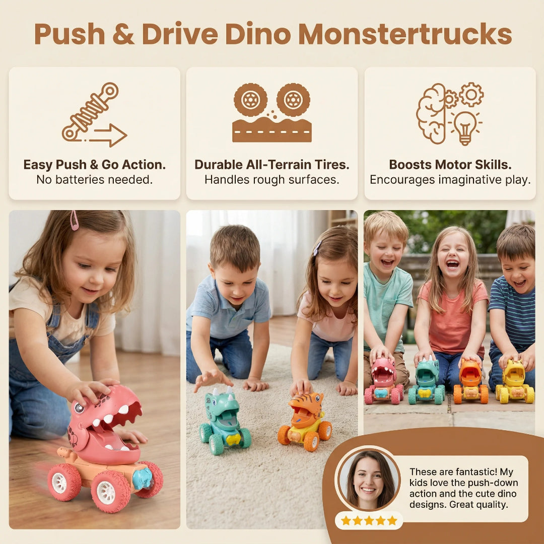 Samochód dinozaur monster truck, napęd cierny