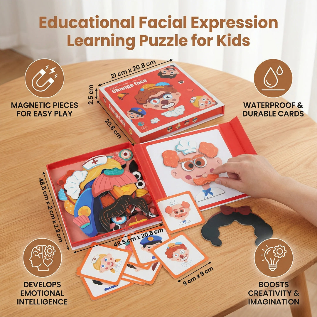 Puzzle do nauki emocji, edukacyjna gra dopasowywania