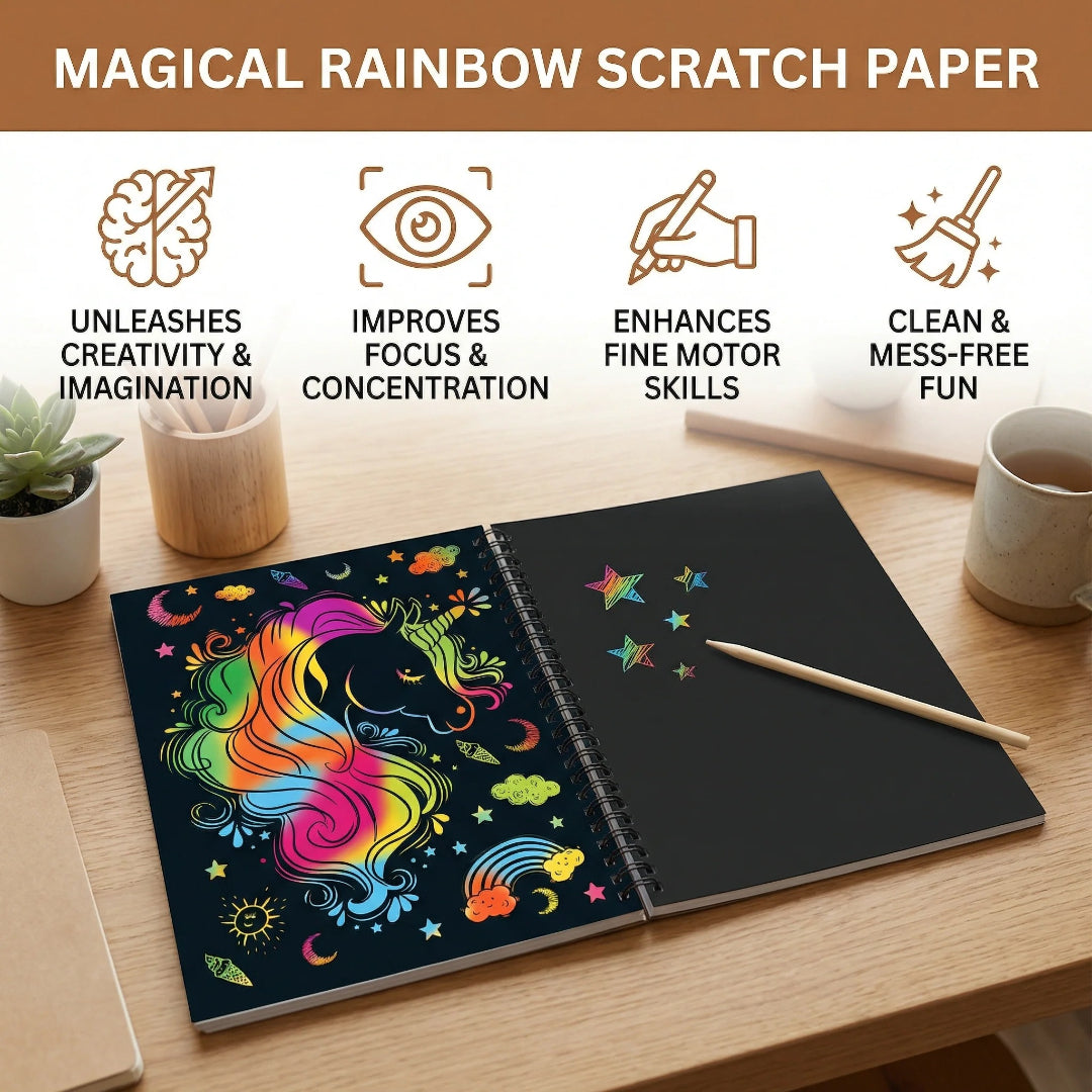 Zestaw papieru do zdrapywania, magiczne arkusze do rysowania