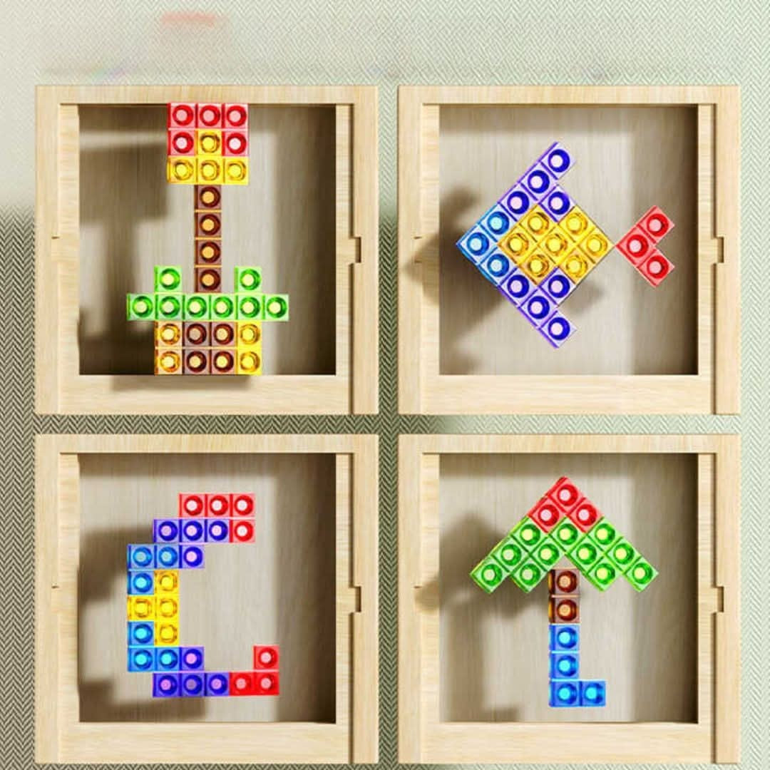 Drewniana Gra Planszowa W Stylu Tetris – Ekologiczny Zestaw Logiczny