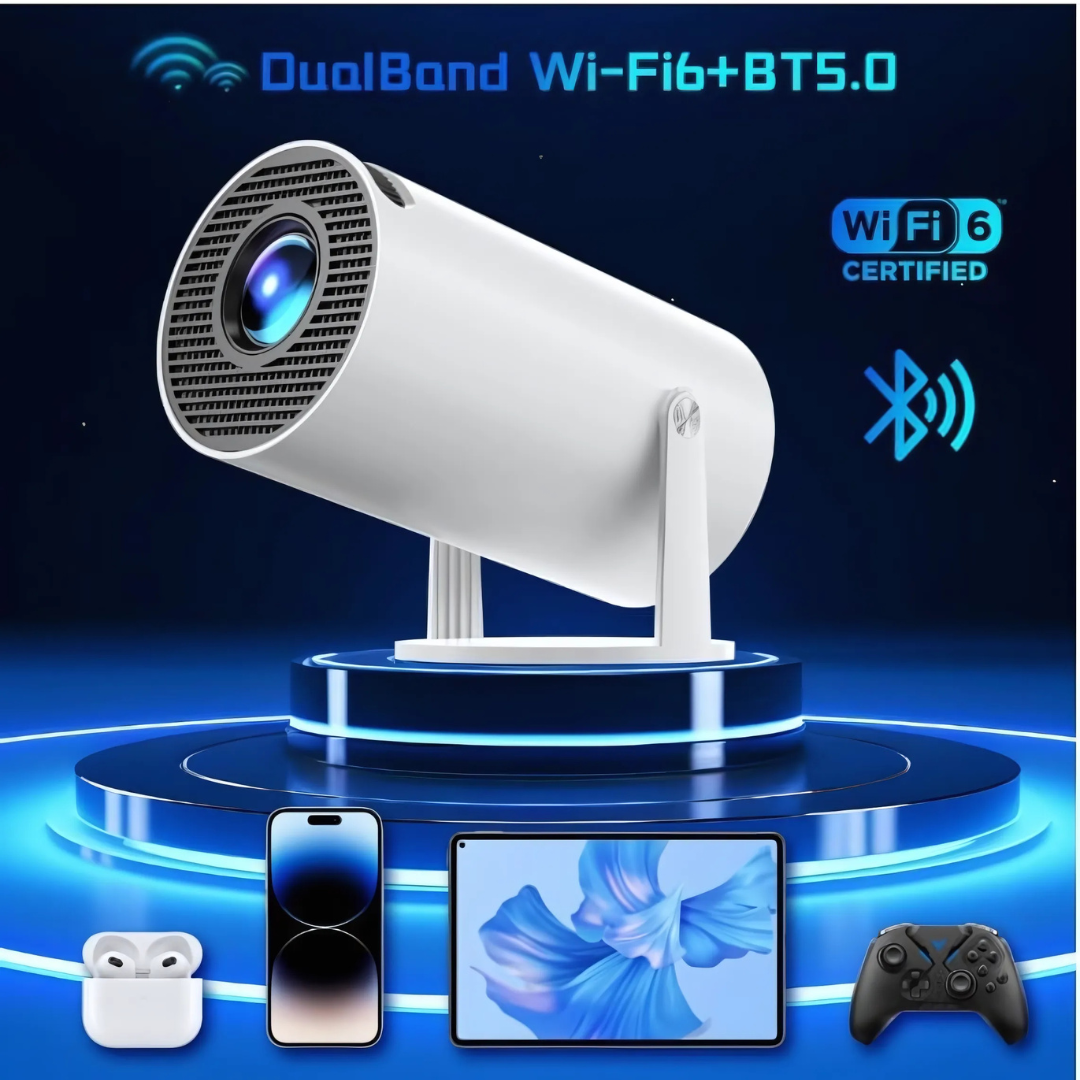 Mini projektor Bluetooth WiFi – obsługa 4K