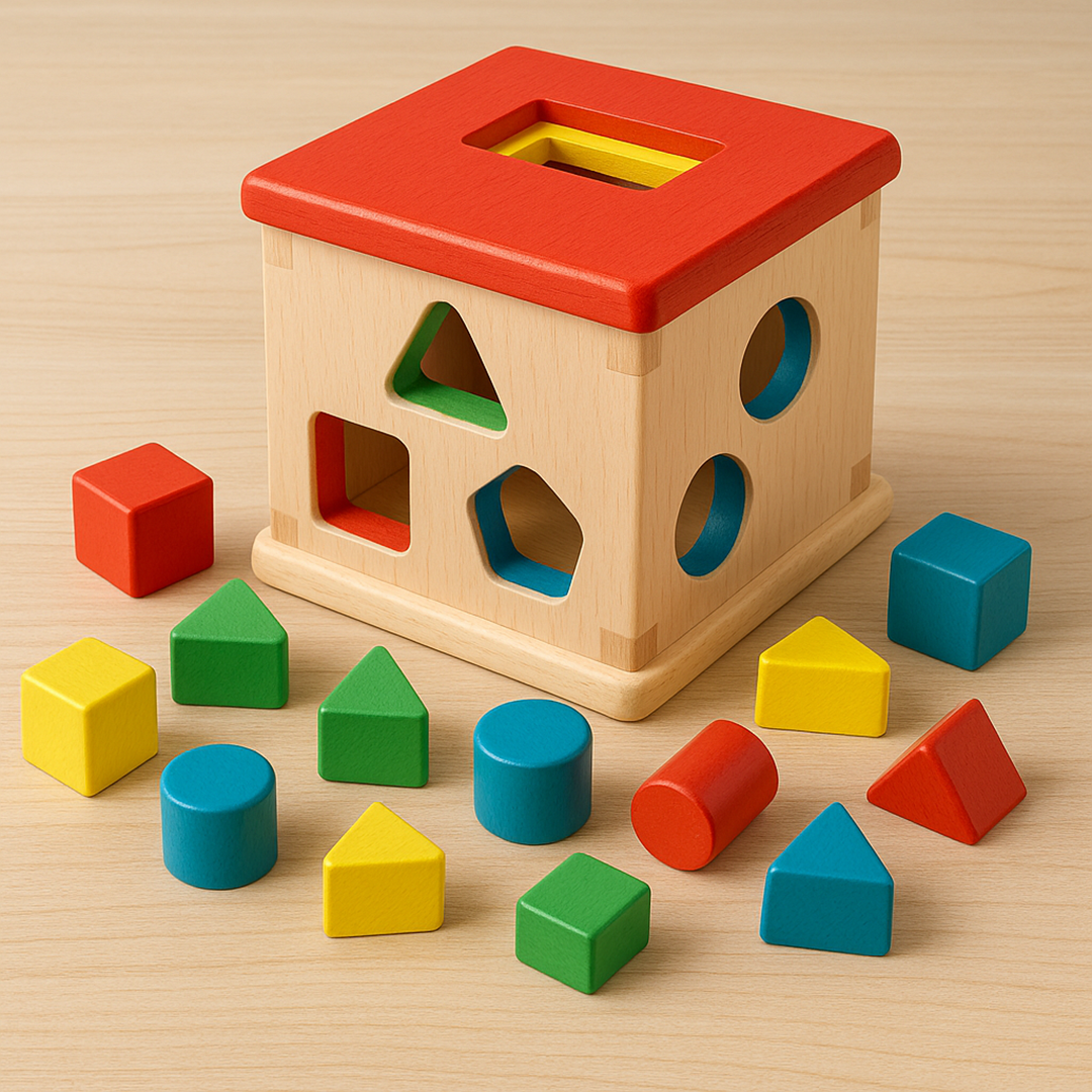Drewniane Klocki Sorter – Sortowanie Kształtów dla Dzieci