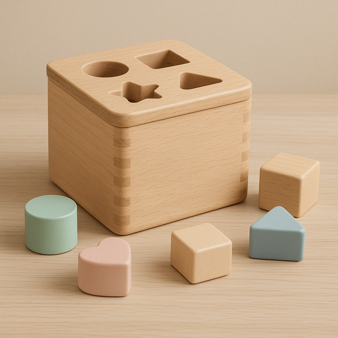 Drewniany sorter kształtów – zestaw dla dzieci