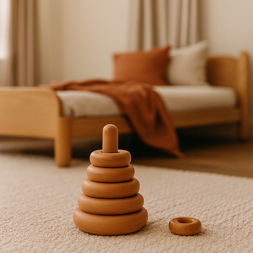 Drewniane stapelkrążki – zestaw 6 elementów dla dzieci