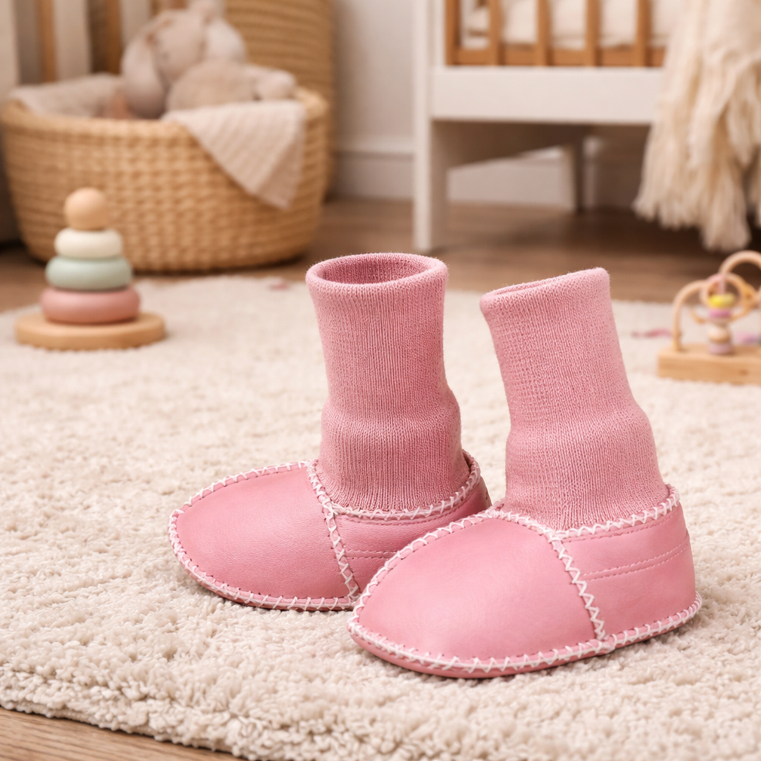 Ciepłe buciki domowe dla niemowląt – Miękkie i przytulne dla małych stópek