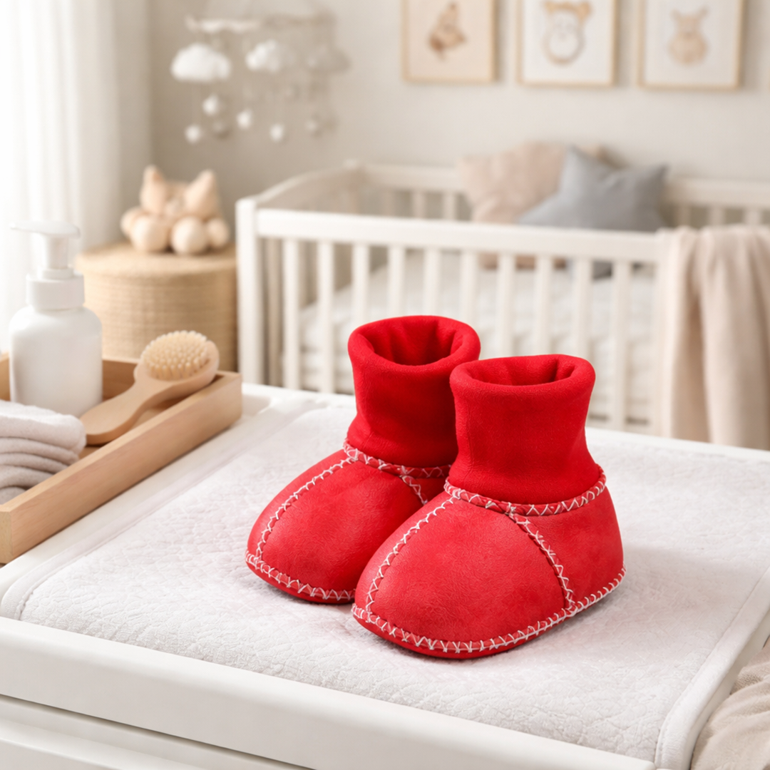 Ciepłe buciki domowe dla niemowląt – Miękkie i przytulne dla małych stópek