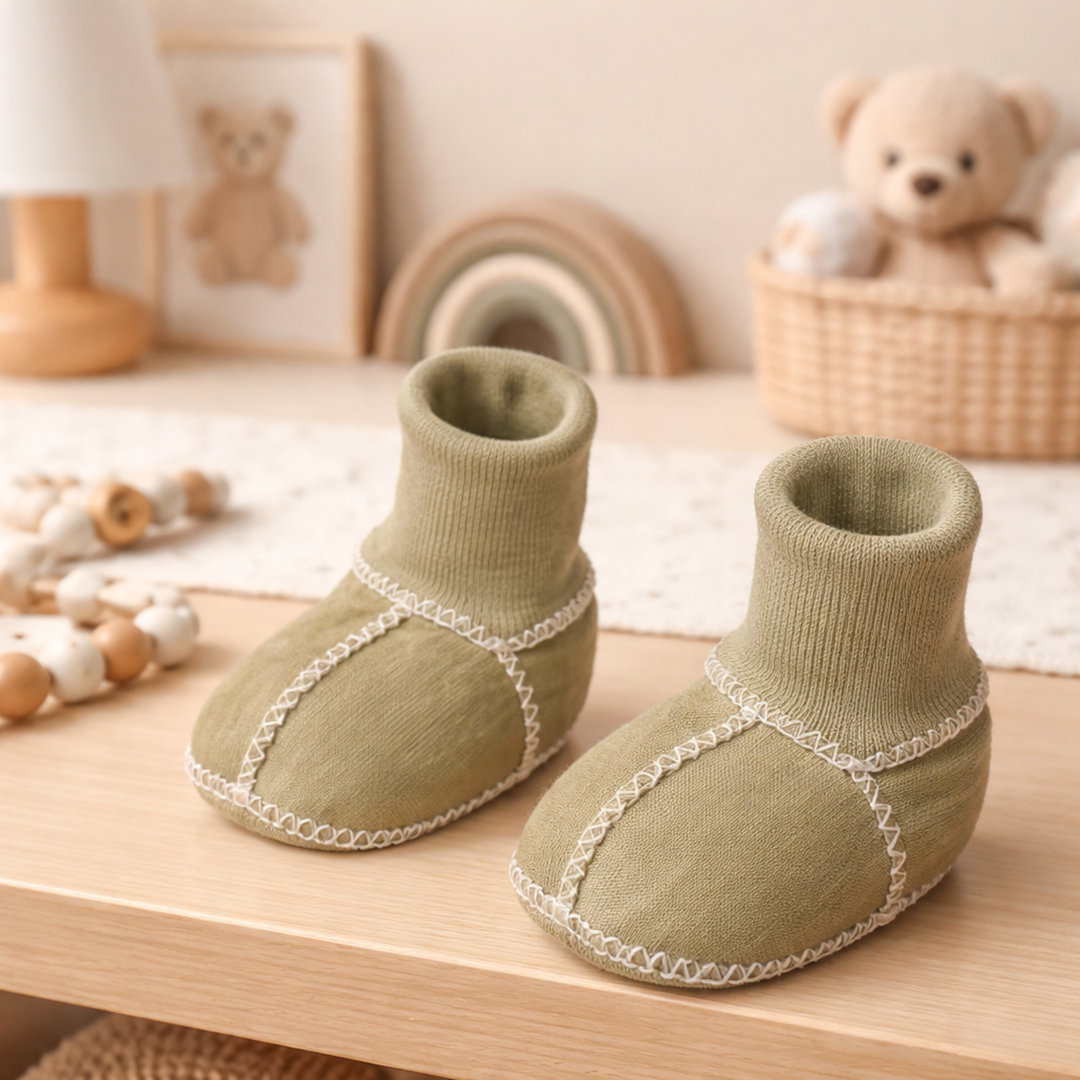Ciepłe buciki domowe dla niemowląt – Miękkie i przytulne dla małych stópek