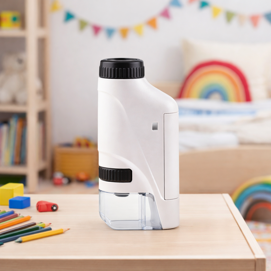 Kieszonkowy mikroskop dla dzieci z LED – Edukacyjne odkrywanie z bliska