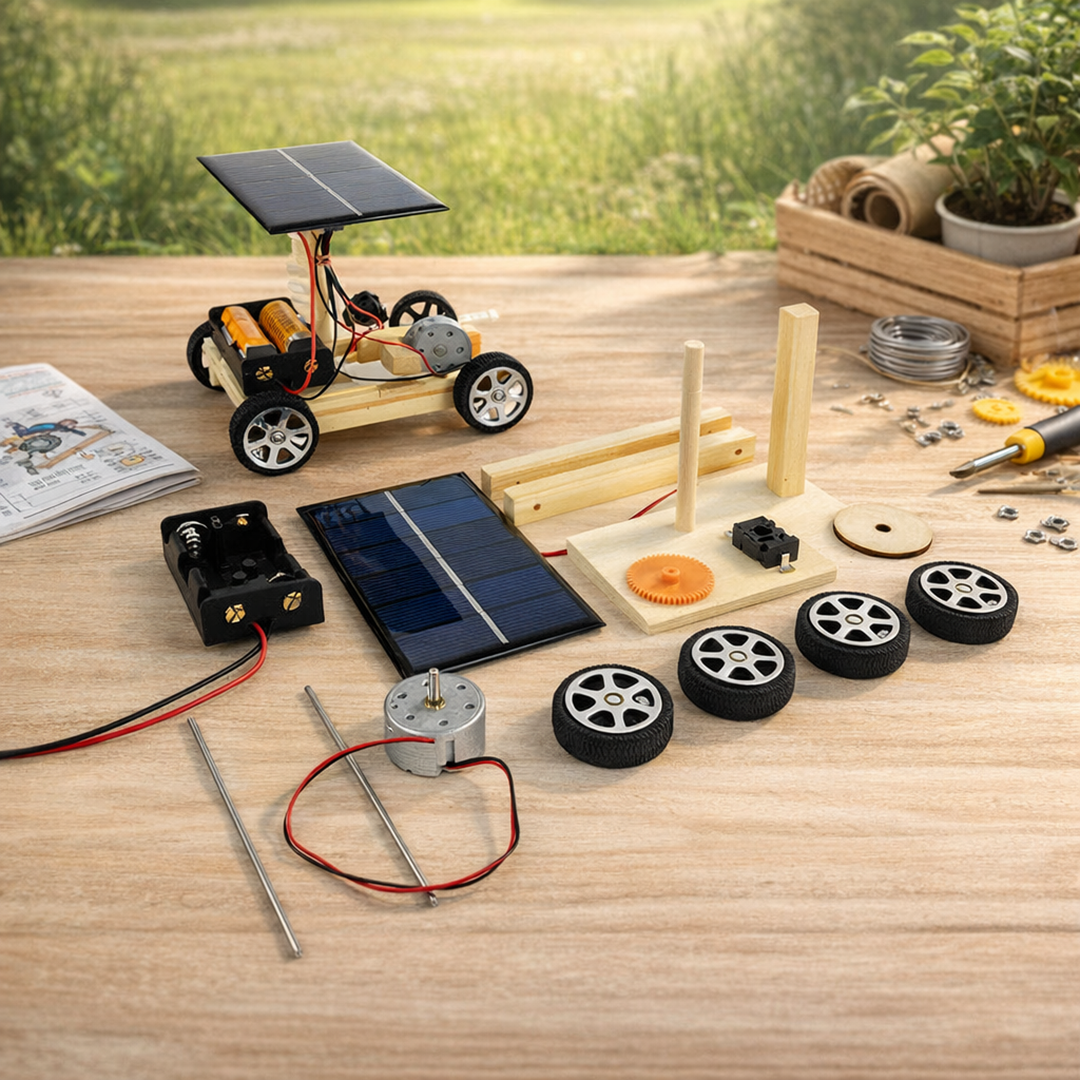 Zestaw wyścigowego samochodu zasilanego energią słoneczną – Fajna zabawka konstrukcyjna STEM dla dzieci
