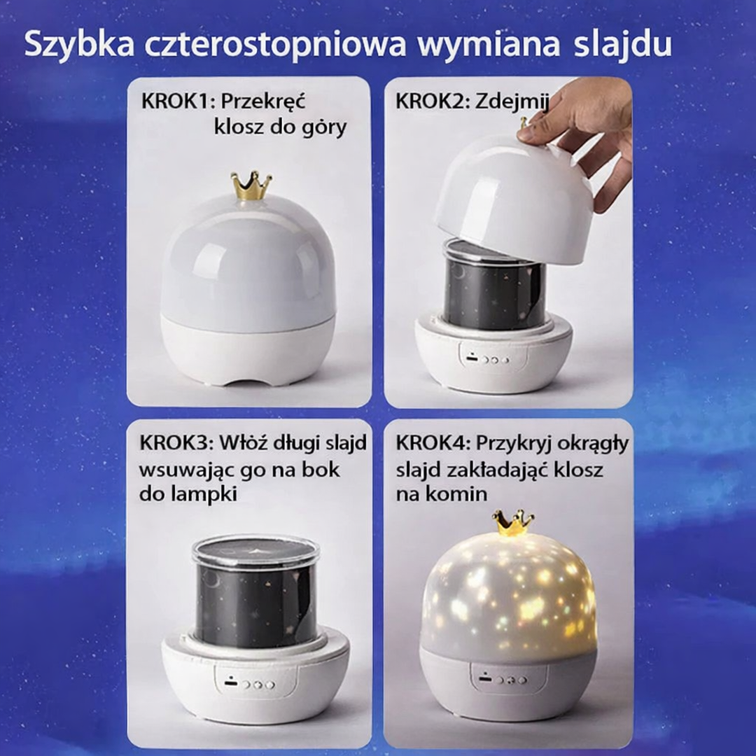 Lampka Nocna 2w1 z Projektorem dla Dzieci