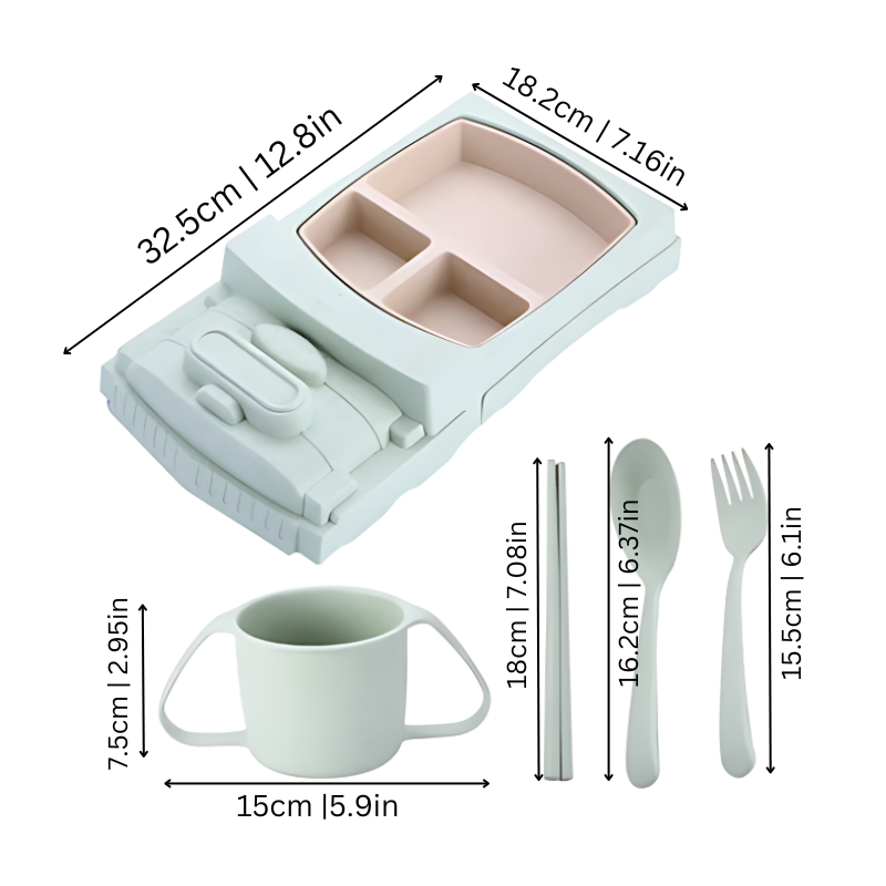 Assiette pour enfants en forme de véhicule – ensemble de vaisselle pour le déjeuner