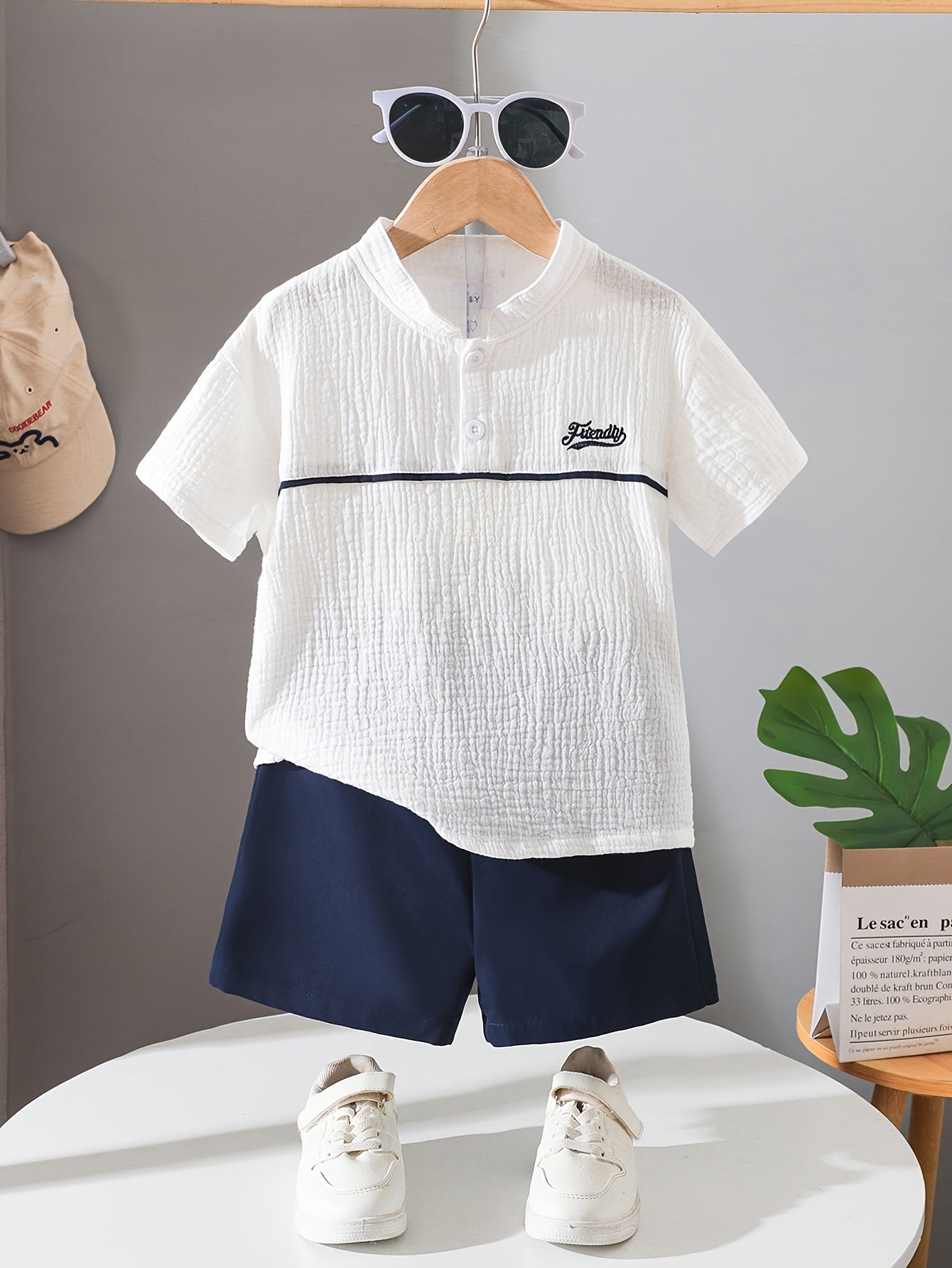 Komplet dwuczęściowy dla chłopca 92-128, T-shirt i szorty, letni zestaw