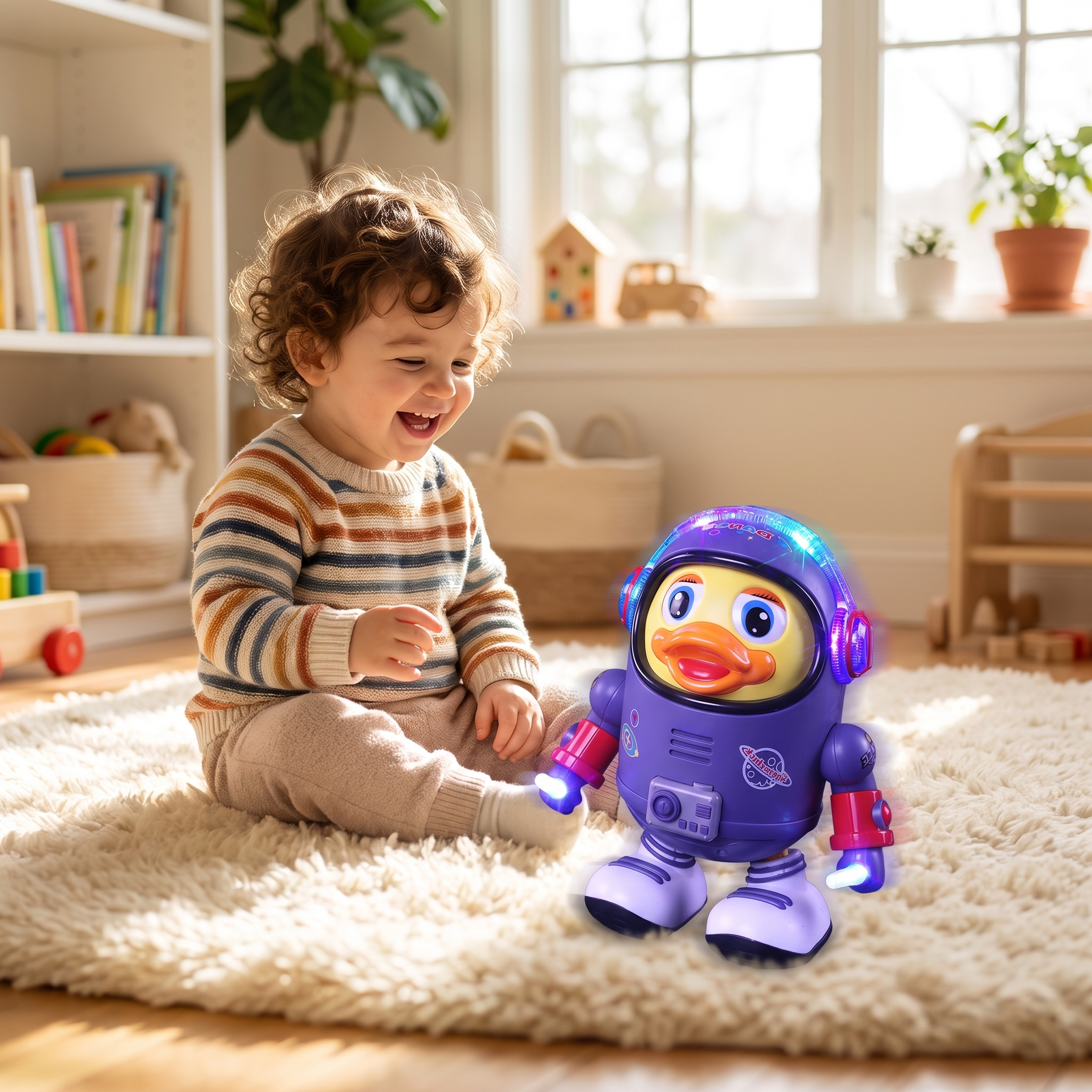Canard astronaute dansant – jouet musical interactif pour enfants