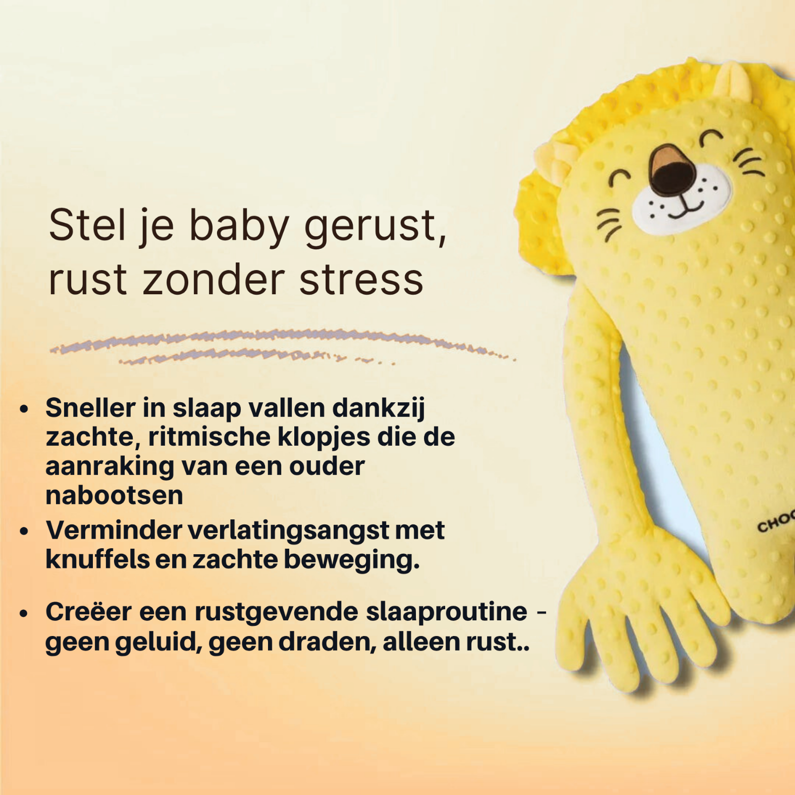 Plush teddy bear that helps put the baby to sleep – it rocks and soothes the little one to sleep.