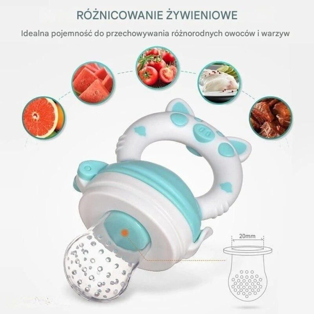 Podajnik owoców dla niemowląt, silikonowy gryzak do karmienia