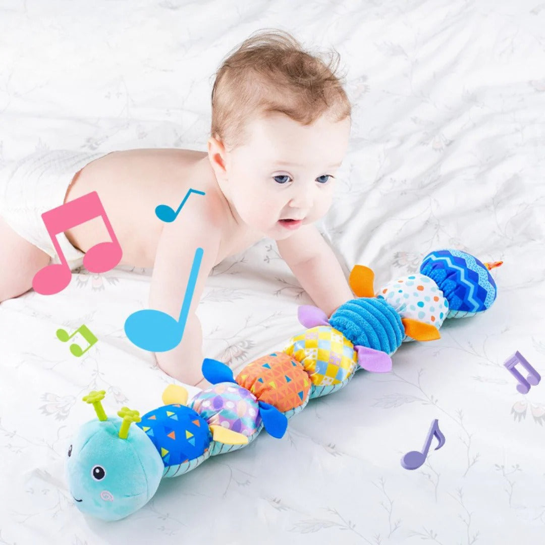 Muzyczna gąsienica dla niemowląt, miękka zabawka sensoryczna