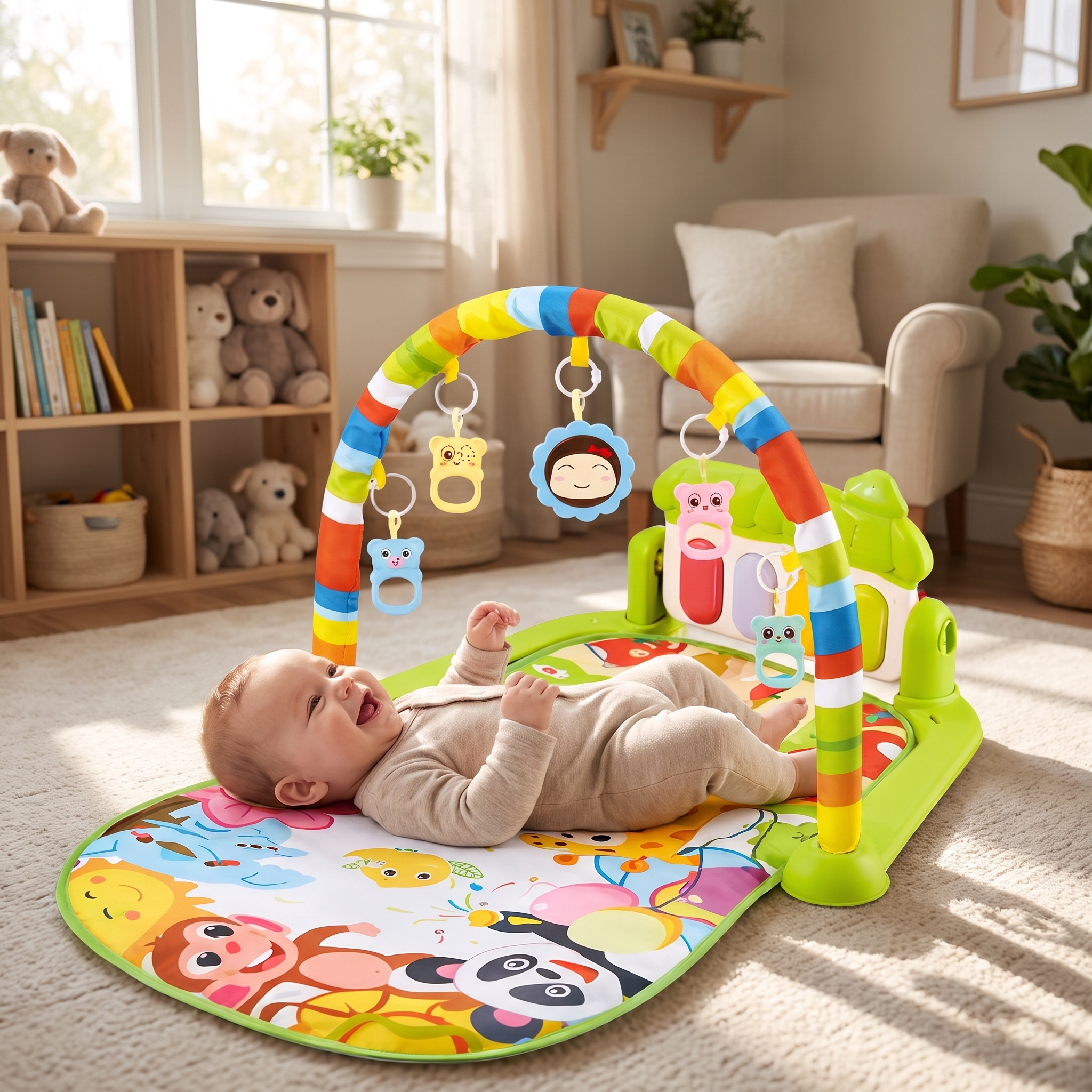 Jouet musical interactif pour bébés – coloré, jouant de la musique et lumineux