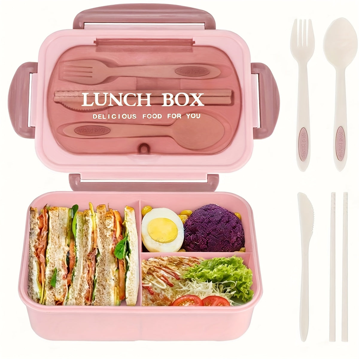 Lunchbox dla dzieci z przegródkami, dostępna w 3 kolorach