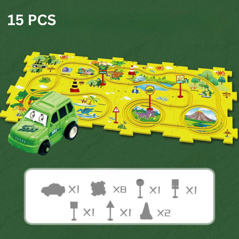 Circuit de course pour enfants – ensemble flexible avec petite voiture