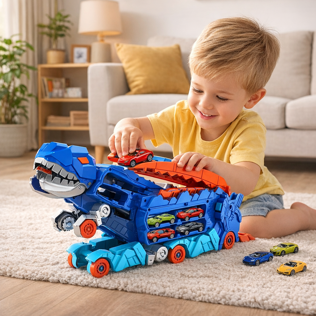 Transformująca się ciężarówka zabawka – dinozaur