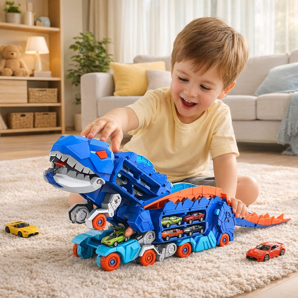 Transformująca się ciężarówka zabawka – dinozaur