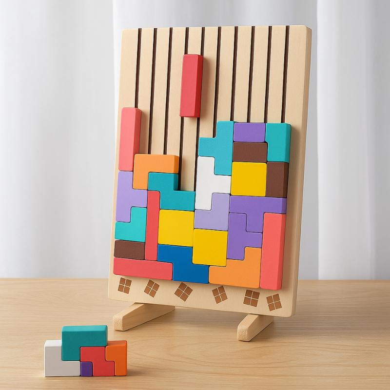 Montessori układanka z kolorami – drewniana zabawka do sortowania