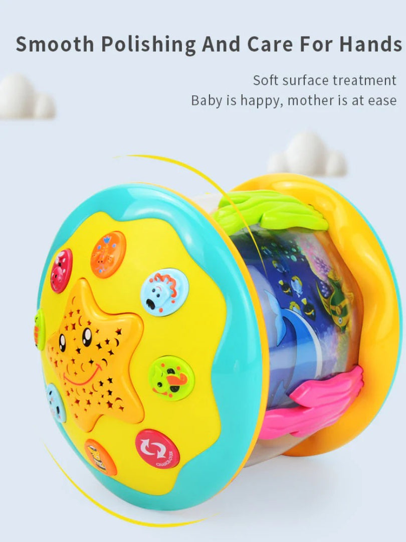 Projektor do leżenia na brzuszku Montessori, ocean z muzyką