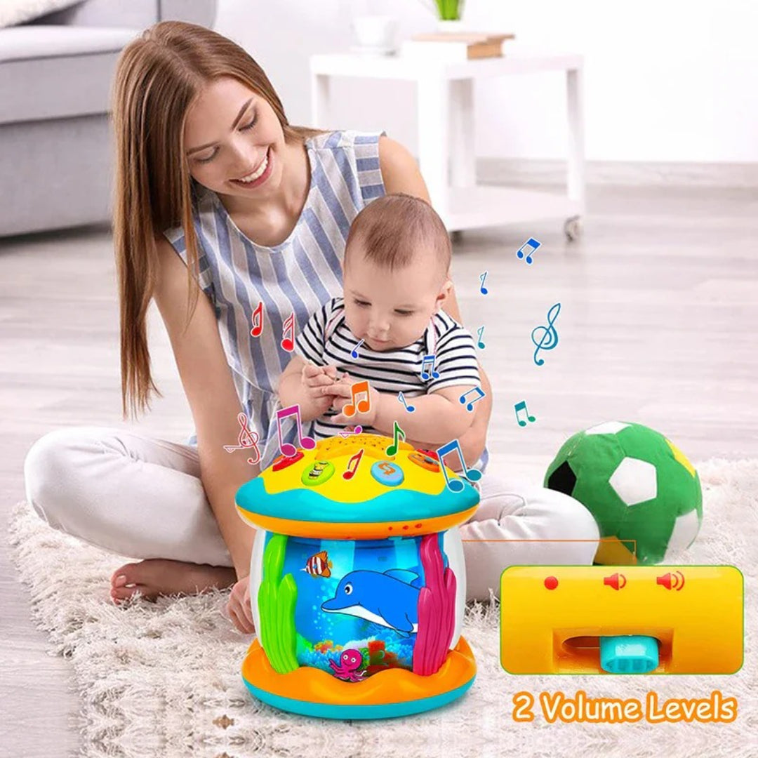 Projektor do leżenia na brzuszku Montessori, ocean z muzyką