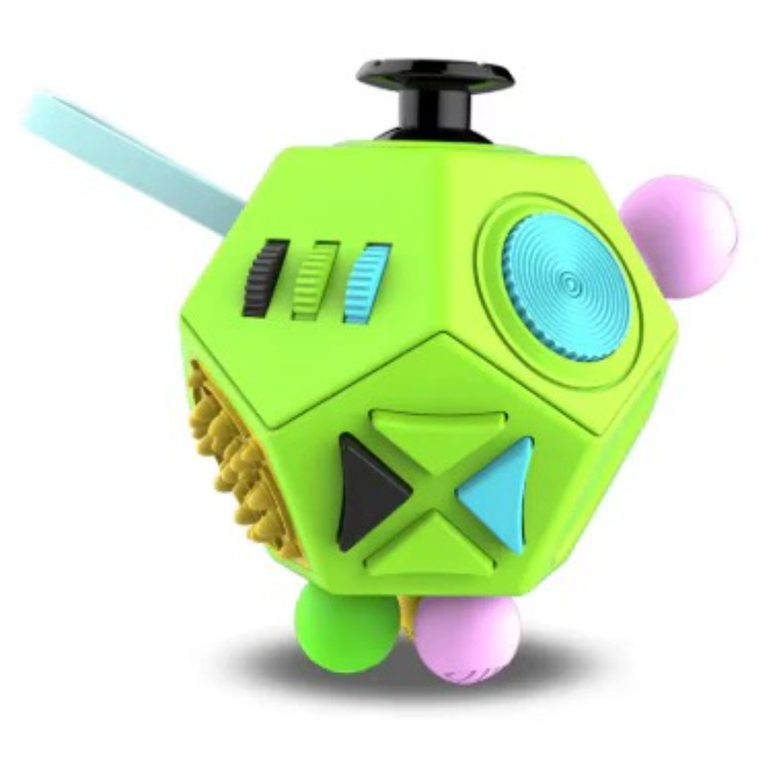Kostka sensoryczna fidget, 12w1 antystresowa zabawka