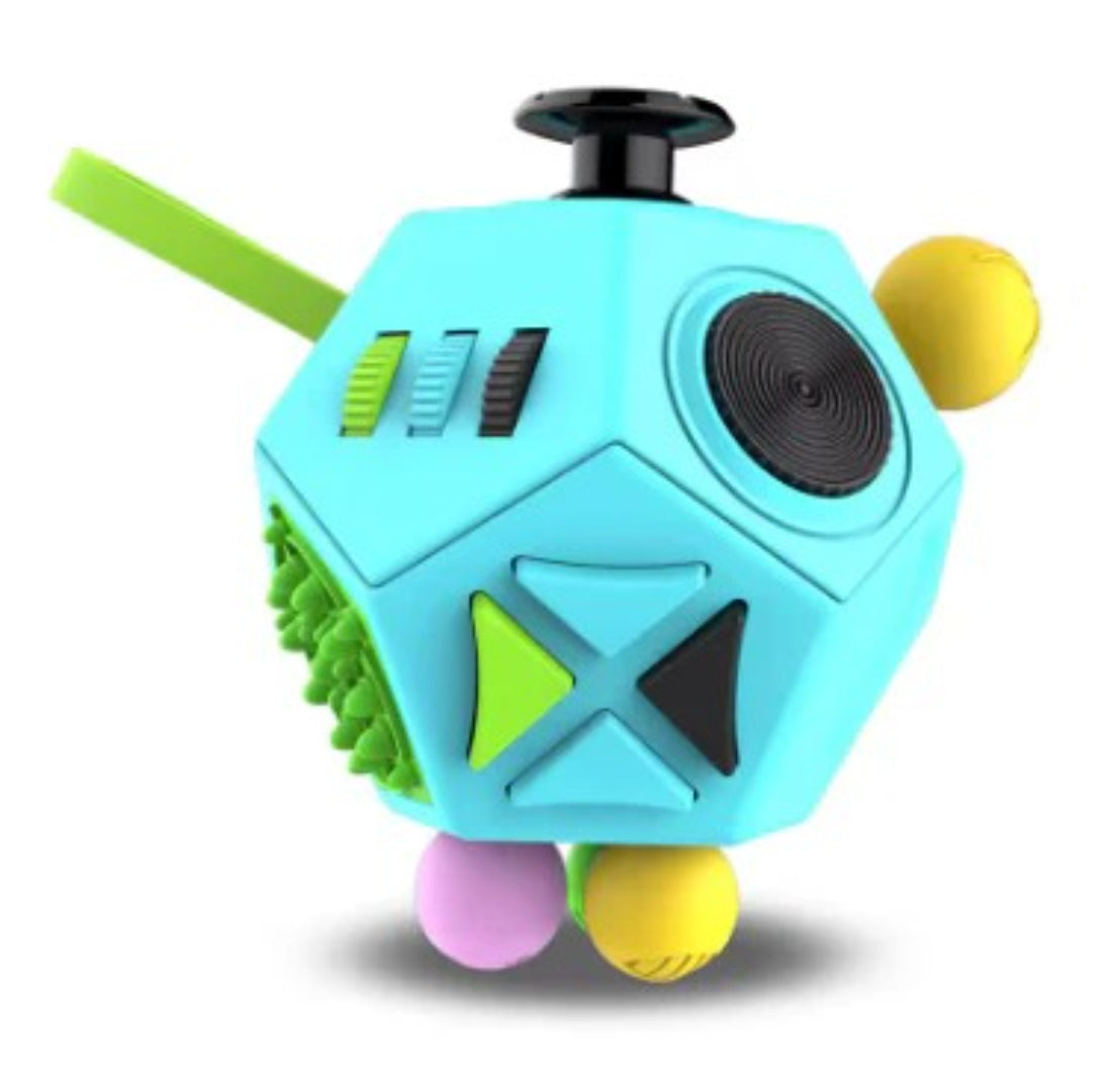 Kostka sensoryczna fidget, 12w1 antystresowa zabawka