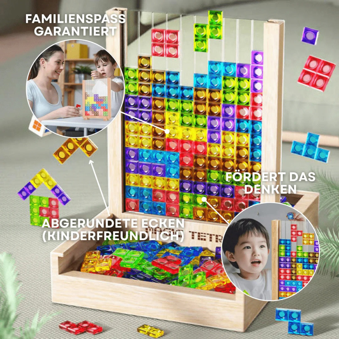 Drewniana Gra Planszowa W Stylu Tetris – Ekologiczny Zestaw Logiczny