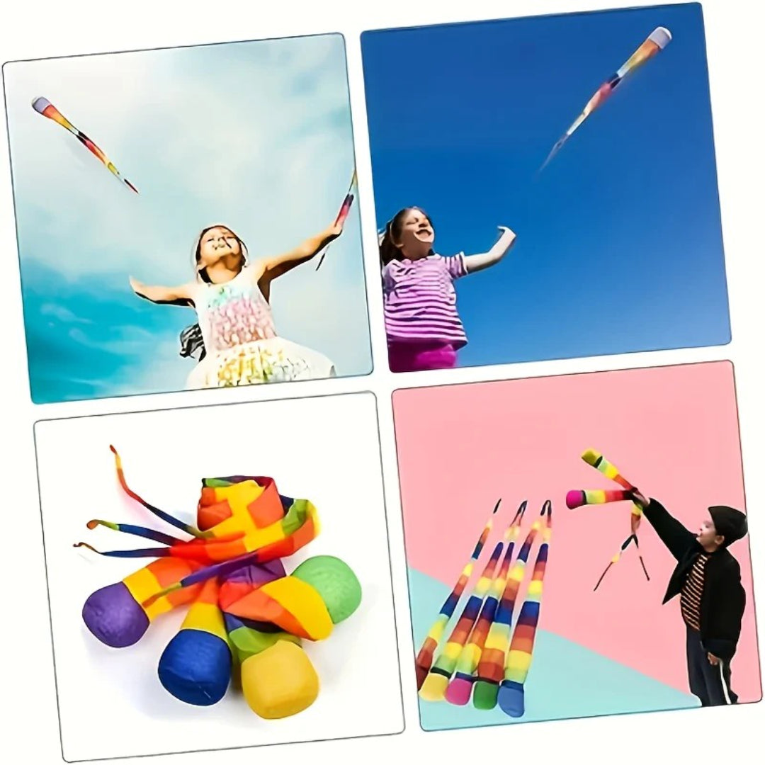 Piłka do rzucania i łapania, piankowa zabawka z tęczowym ogonem na plac zabaw